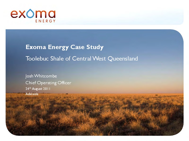 Investor Presentation – Exoma Energy Limited – slide 1