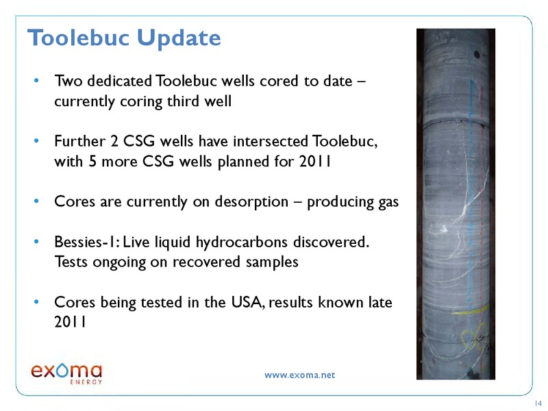 Investor Presentation – Exoma Energy Limited – slide 14