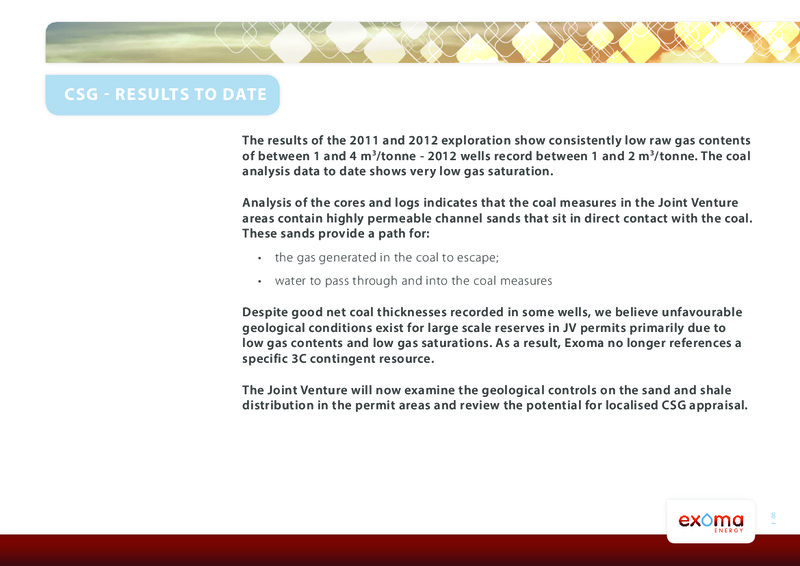 CEO PRESENTATION – Exoma Energy Limited – slide 7