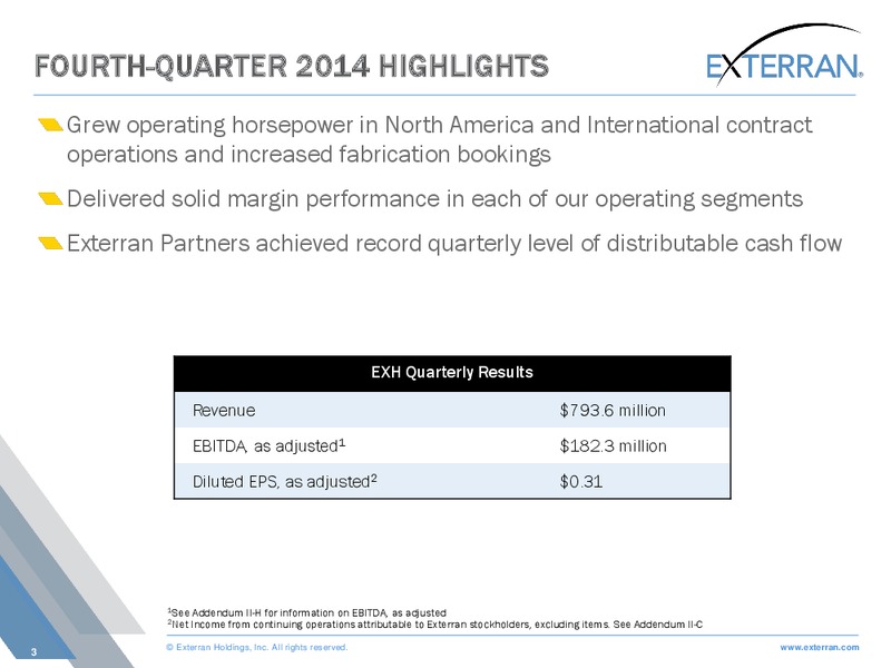 SCOTIA HOWARD WEIL ENERGY CONFERENCE – Exterran Holdings, Inc. – slide 3