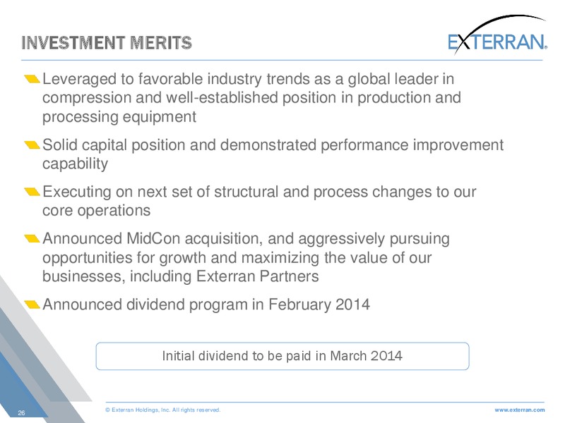 Howard Weil Energy Conference – Exterran Holdings, Inc. – slide 26