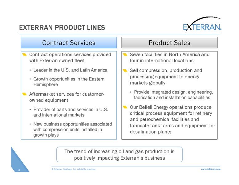 JOHNSON RICE ENERGY CONFERENCE – Exterran Holdings, Inc. – slide 6