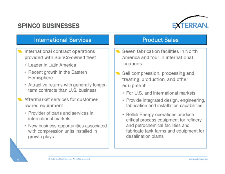 CAPITAL ONE ENERGY CONFERENCE – Exterran Holdings, Inc. – slide 21