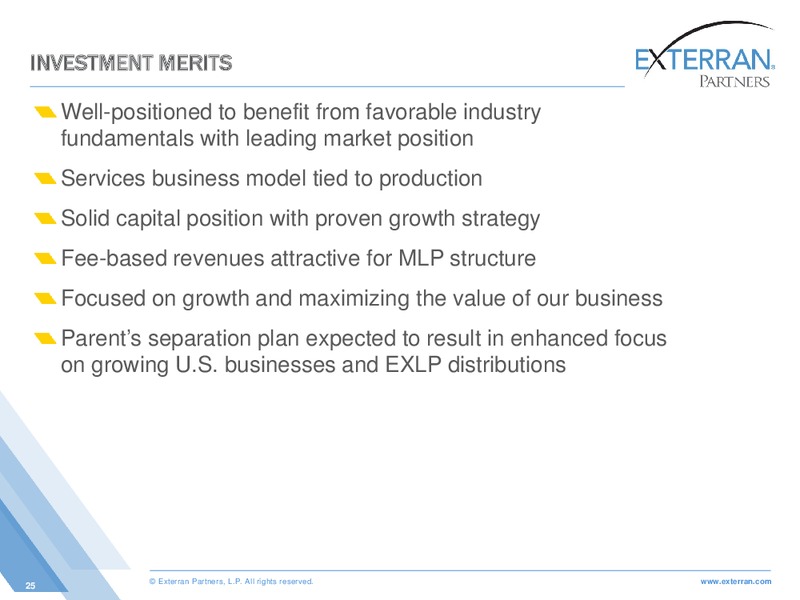 WELLS MLP AND ENERGY CONFERENCE – Exterran Partners Lp – slide 25