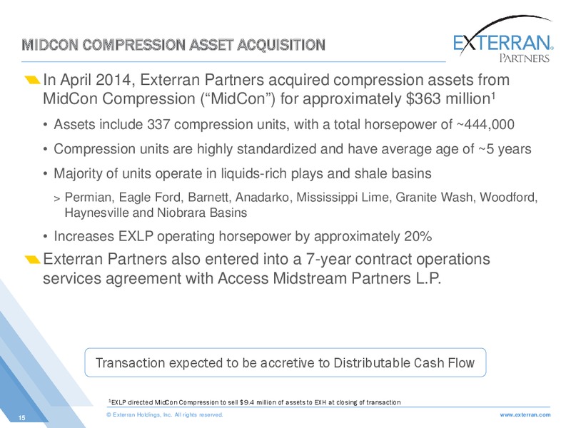 2014 MASTER LIMITED PARTNERSHIP INVESTOR CONFERENCE – Exterran Partners Lp – slide 15