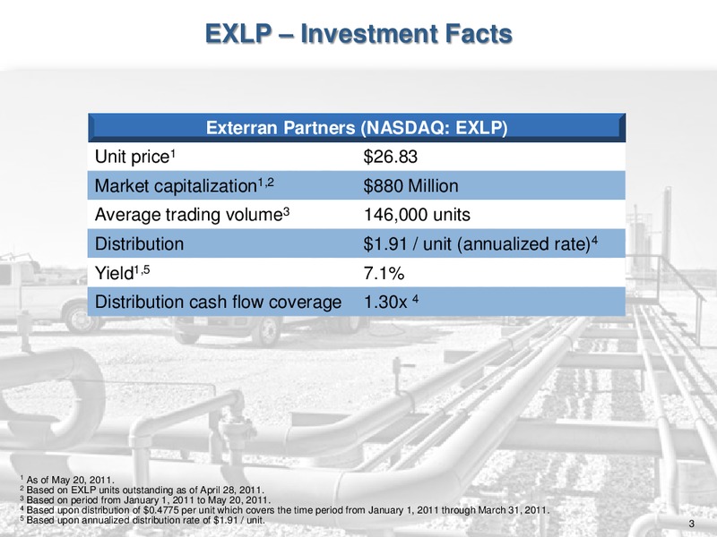 2011 MASTER LIMITED PARTNERSHIP INVESTOR CONFERENCE – Exterran Partners Lp – slide 3