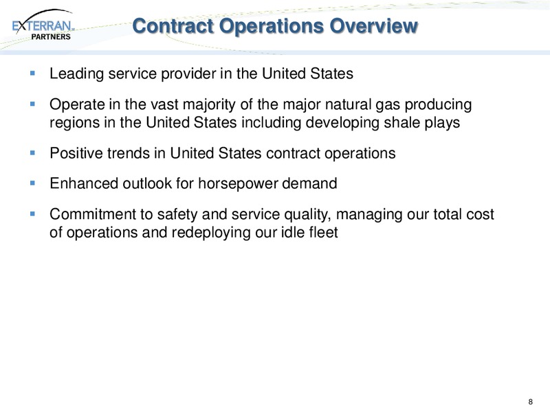 2011 MASTER LIMITED PARTNERSHIP INVESTOR CONFERENCE – Exterran Partners Lp – slide 8