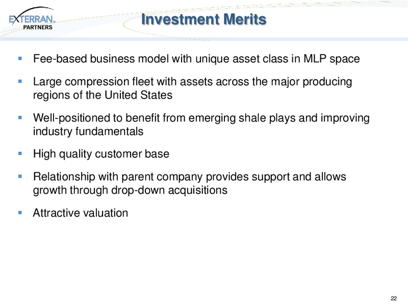 2011 MASTER LIMITED PARTNERSHIP INVESTOR CONFERENCE – Exterran Partners Lp – slide 22