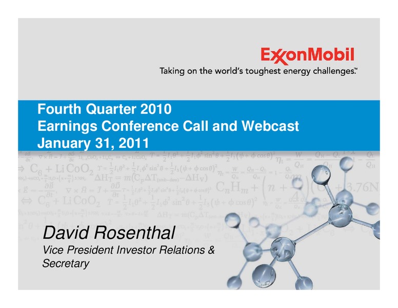Q4 2010 – ExxonMobil – slide 1