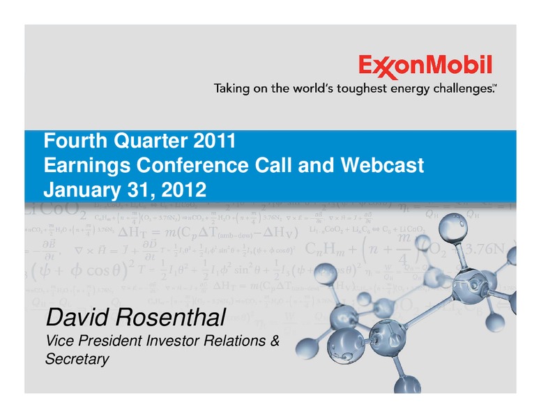 Q4 2011 – ExxonMobil – slide 1