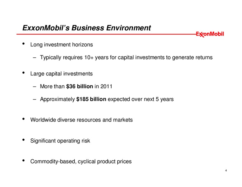 EXECUTIVE COMPENSATION OVERVIEW – ExxonMobil – slide 3