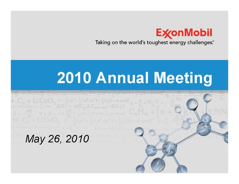2010 ANNUAL MEETING – ExxonMobil – slide 1