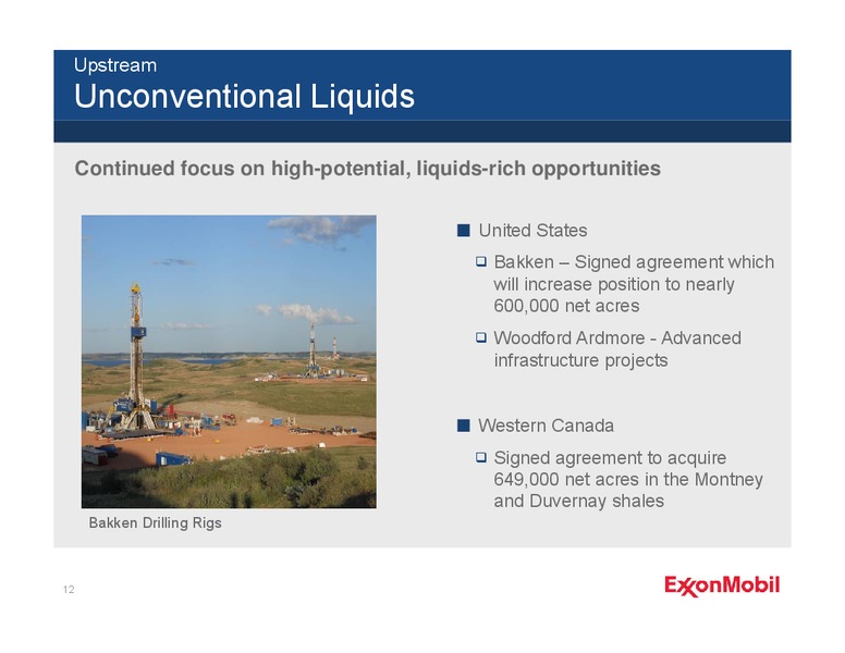 THIRD QUARTER 2012 EARNINGS CALL – ExxonMobil – slide 11