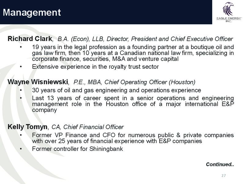 February 2016 Investor Presentation – Eagle Energy Trust – slide 26