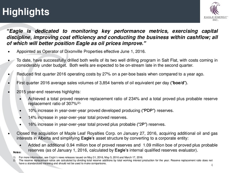 June 2016 Investor Presentation – Eagle Energy Trust – slide 3