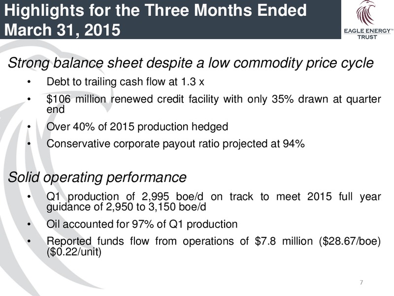 JULY 2015 CORPORATE PRESENTATION – Eagle Energy Trust – slide 5