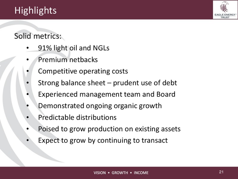Investor Presentation – Eagle Energy Trust – slide 20