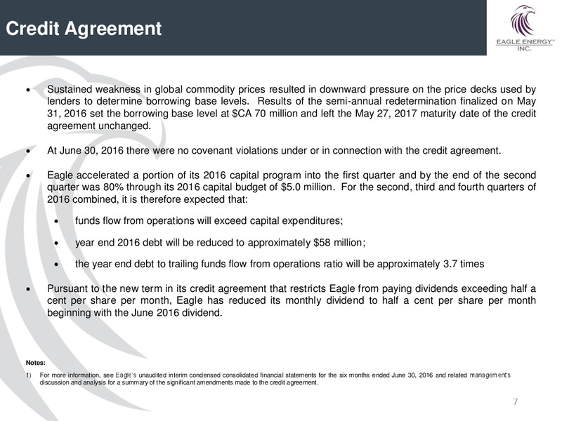 August 2016 Investor Presentation – Eagle Energy Trust – slide 6