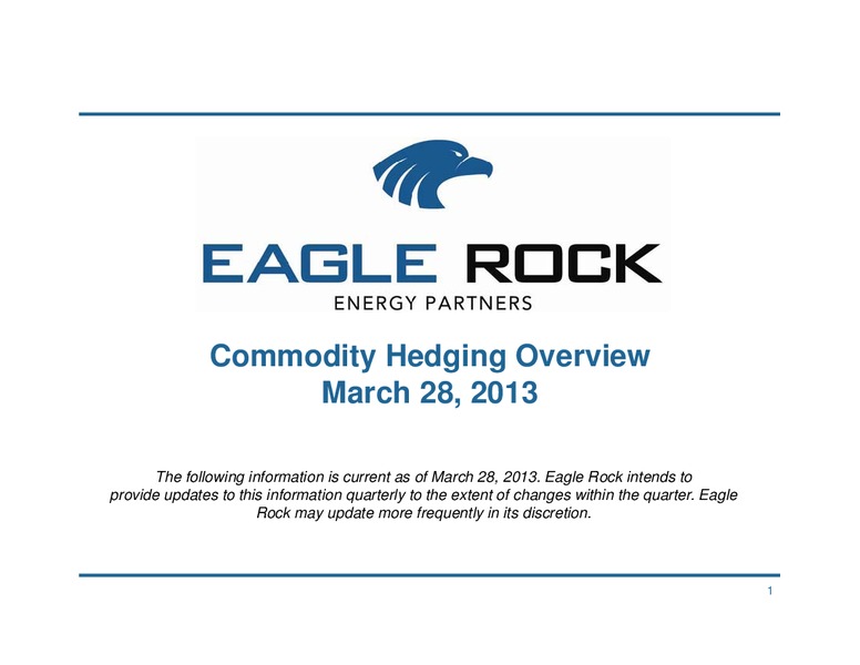 Commodity Hedging Overview – Eagle Rock Energy Partners Lp – slide 1