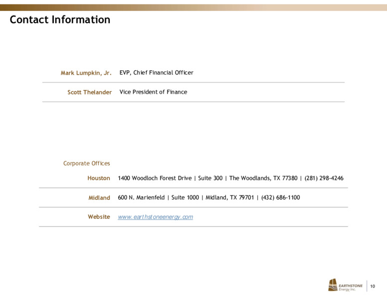 Bighorn Permian Resources Acquisition – Earthstone Energy Inc. – slide 9