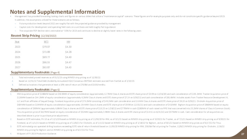 February 2023 Company Presentation – Earthstone Energy Inc. – slide 26
