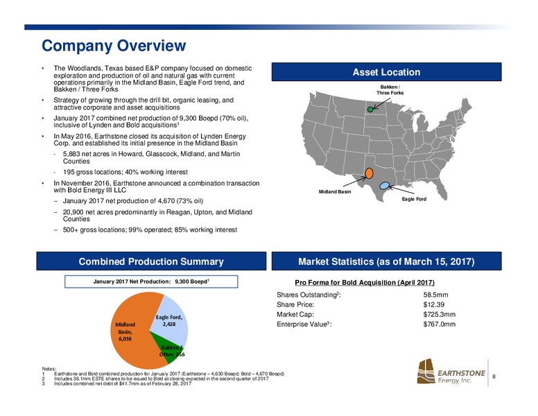 April 2017 Investor Presentation – Earthstone Energy Inc. – slide 6