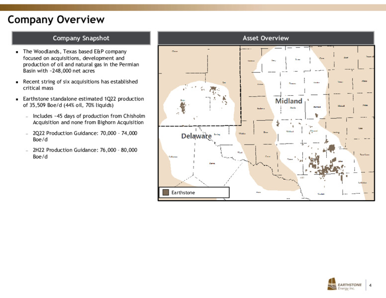 Q1 2022 Earnings Presentation – Earthstone Energy Inc. – slide 3