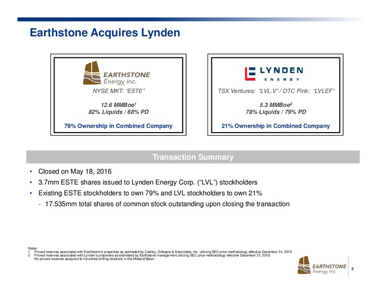 May 2016 Investor Presentation – Earthstone Energy Inc. – slide 7