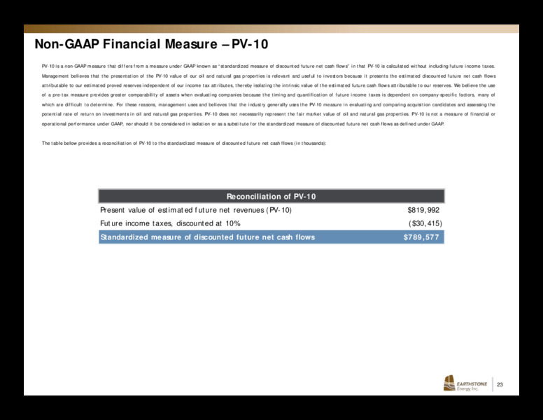 June 2020 Investor Presentation – Earthstone Energy Inc. – slide 22