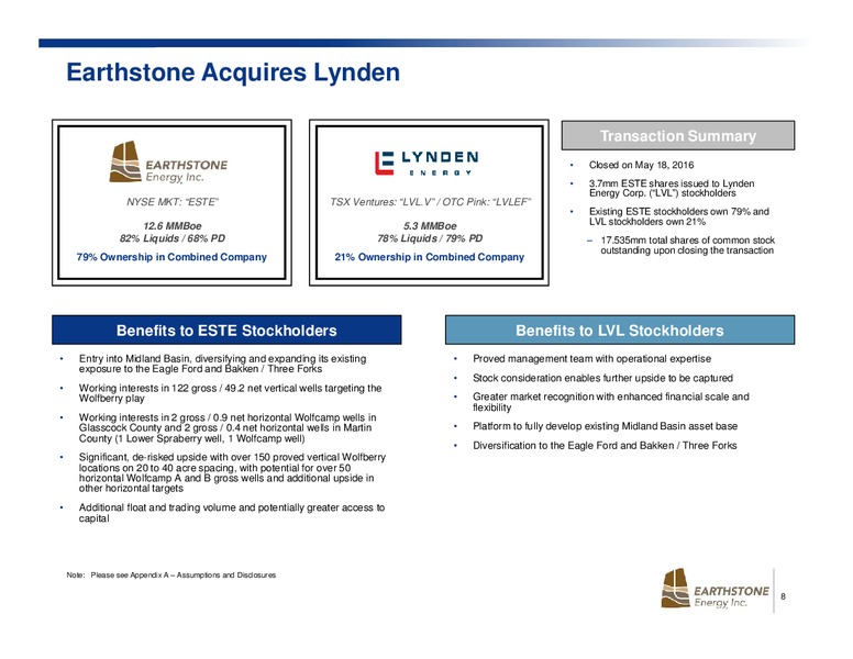 June 2016 Investor Presentation – Earthstone Energy Inc. – slide 7
