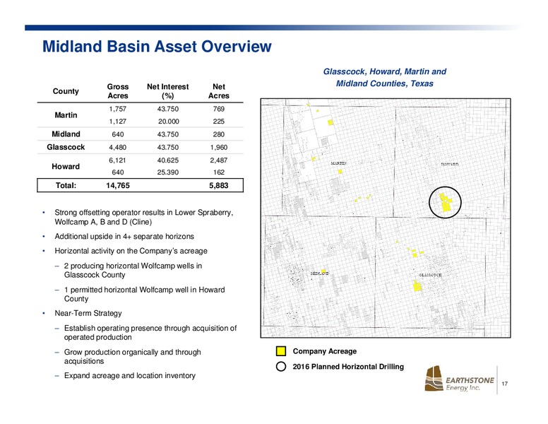 June 2016 Investor Presentation – Earthstone Energy Inc. – slide 16