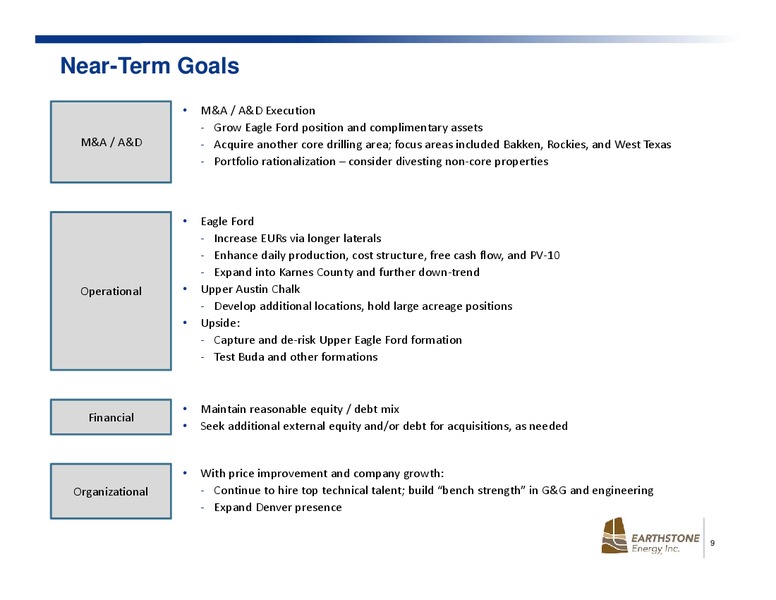 JULY 2015 INVESTOR PRESENTATION – Earthstone Energy Inc. – slide 9