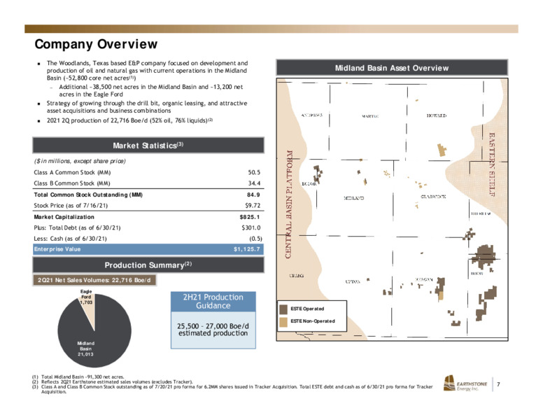 July 2021 Investor Presentation – Earthstone Energy Inc. – slide 6