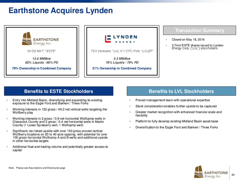 Enercom The Oil Gas Conference 2016 – Earthstone Energy Inc. – slide 23
