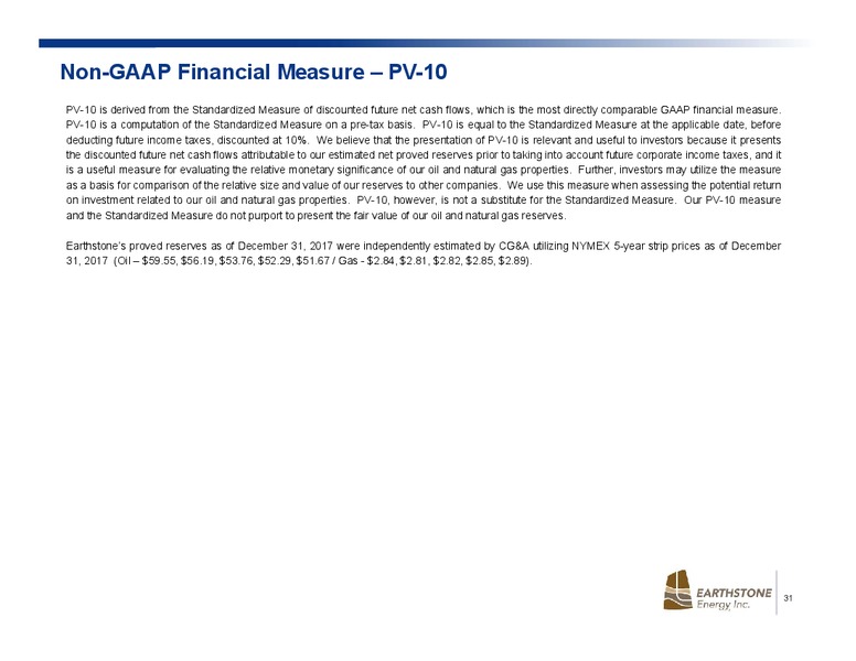 October 2018 Investor Presentation – Earthstone Energy Inc. – slide 29