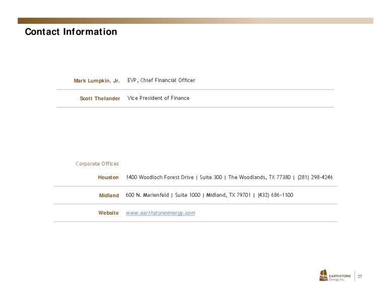 November 2019 Investor Presentation – Earthstone Energy Inc. – slide 26