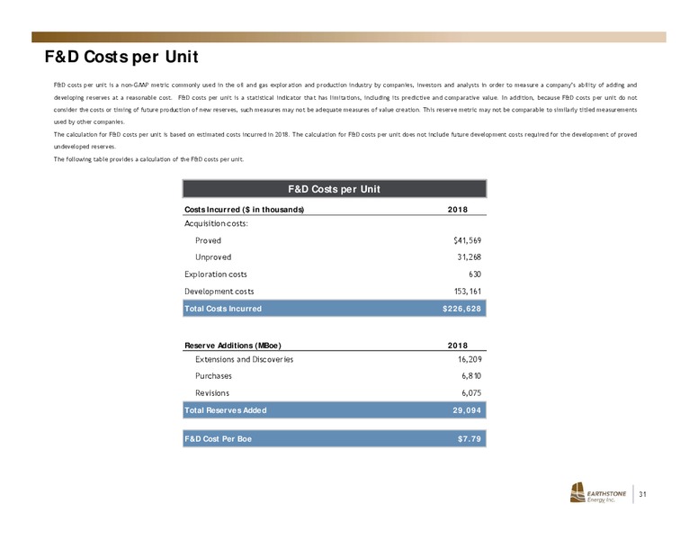 November 2019 Investor Presentation – Earthstone Energy Inc. – slide 30