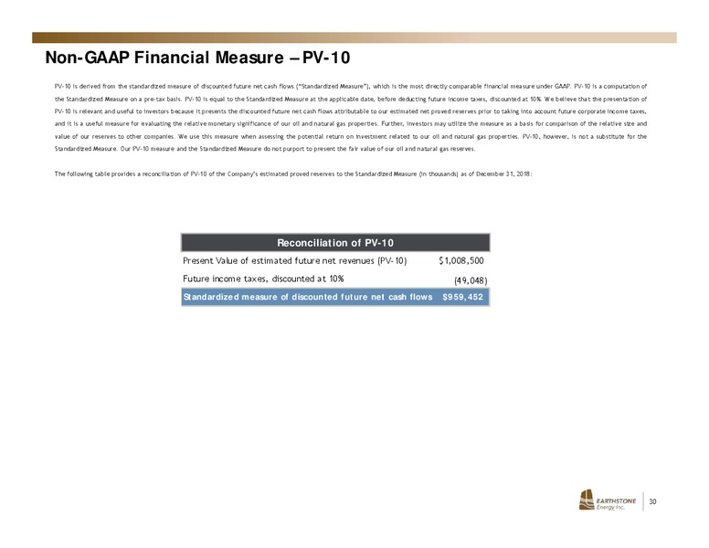 December 2019 Investor Presentation – Earthstone Energy Inc. – slide 29