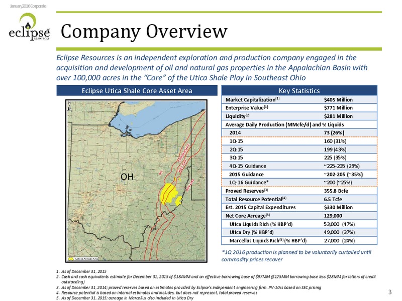 January 2016 Investor Presentation – Eclipse Resources Corp. – slide 2