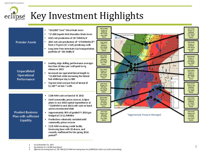 April 2016 Investor Presentation – Eclipse Resources Corp. – slide 4