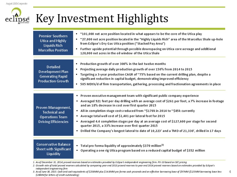 Enercoms The Oil and Gas Conference – Eclipse Resources Corp. – slide 3