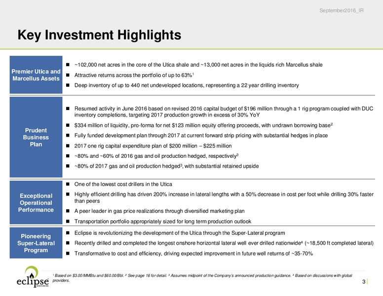 October 2016 Investor Presentation – Eclipse Resources Corp. – slide 2