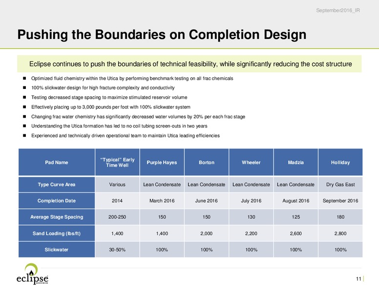 October 2016 Investor Presentation – Eclipse Resources Corp. – slide 10