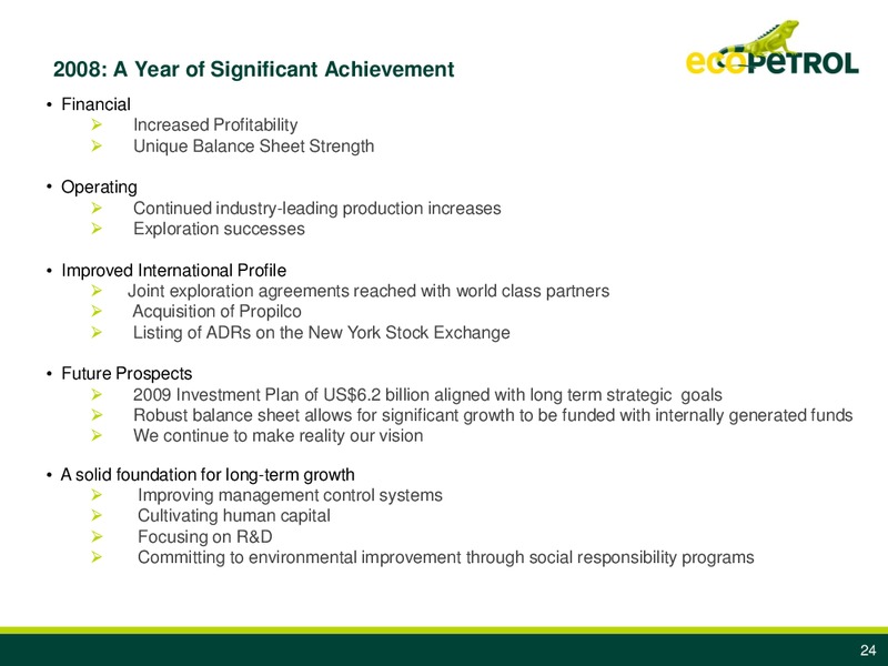 Q4 2008 Earnings Call – Ecopetrol S.A. – slide 23