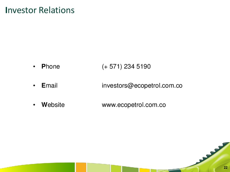 Q4 2012 Earnings Call – Ecopetrol S.A. – slide 22
