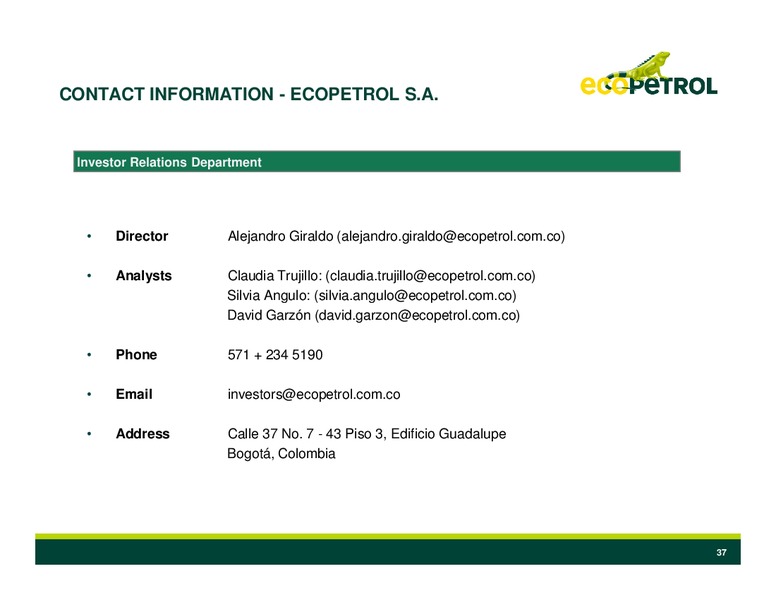 Deutsche Bank Global Emerging Markets Conferenc – Ecopetrol S.A. – slide 35