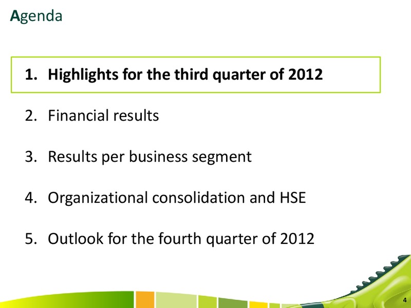 Q3 2012 EARNINGS CALL – Ecopetrol S.A. – slide 4