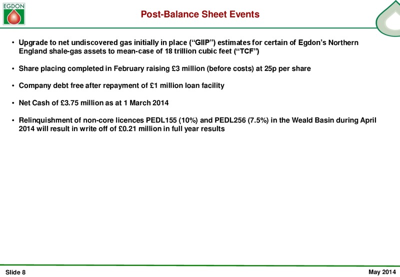2014 INTERIM RESULTS – Edgon Resources Plc – slide 8