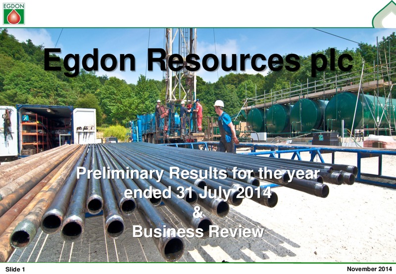 2014 EARNINGS CALL – Edgon Resources Plc – slide 1
