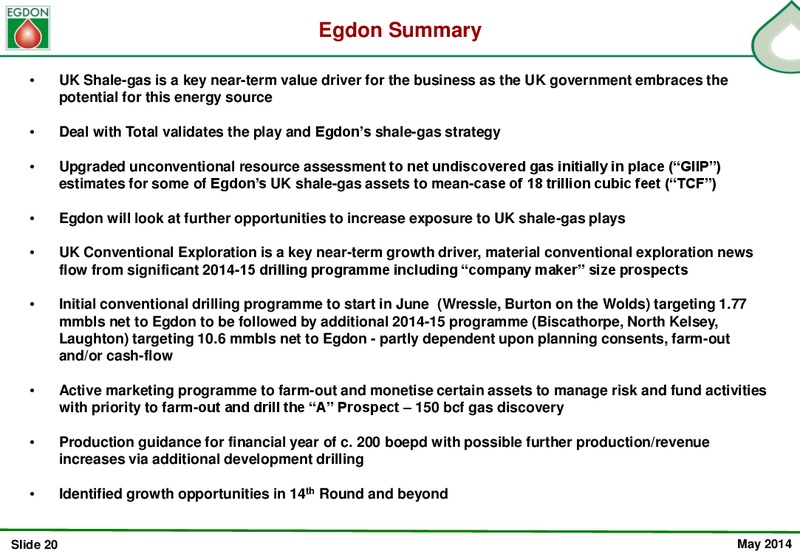 Business Update – Egdon Resources Plc – slide 20